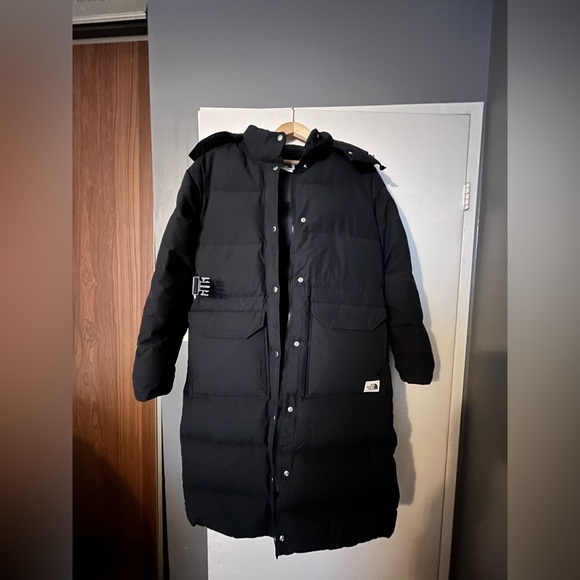 North Face Jacket W STRA LNG DWN PRKA , Black, Medium - Picture 2 of 9